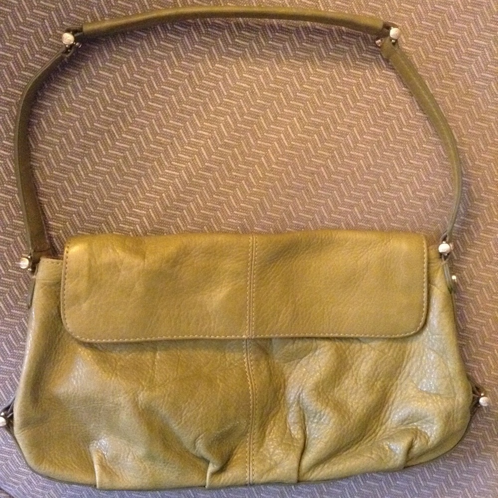 Y2K LIZ CLAIBORNE sweet pea green leather handbag